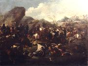 Francesco Maria Raineri Battle among Christians and Turks oil on canvas